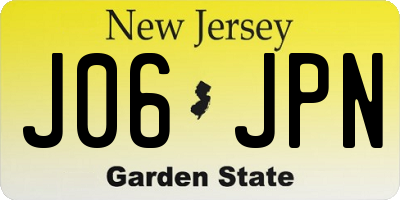NJ license plate J06JPN