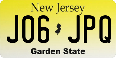 NJ license plate J06JPQ