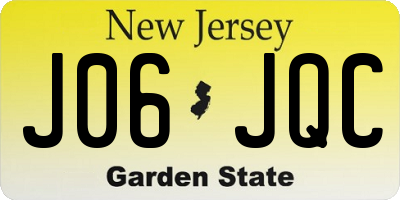 NJ license plate J06JQC