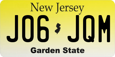NJ license plate J06JQM