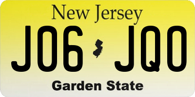 NJ license plate J06JQO