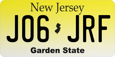 NJ license plate J06JRF