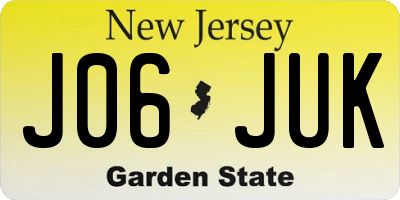 NJ license plate J06JUK