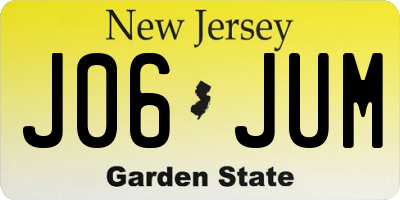 NJ license plate J06JUM
