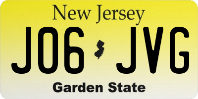 NJ license plate J06JVG
