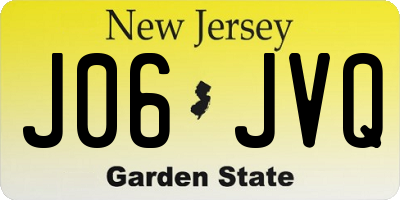 NJ license plate J06JVQ