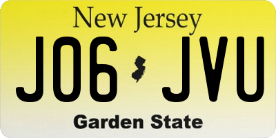 NJ license plate J06JVU