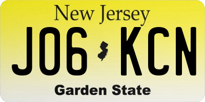 NJ license plate J06KCN
