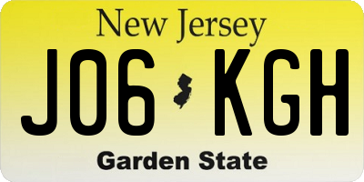 NJ license plate J06KGH