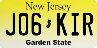 NJ license plate J06KIR