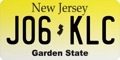 NJ license plate J06KLC