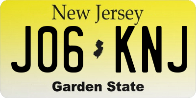 NJ license plate J06KNJ
