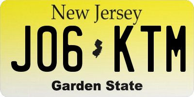 NJ license plate J06KTM