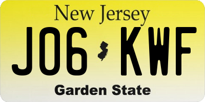 NJ license plate J06KWF