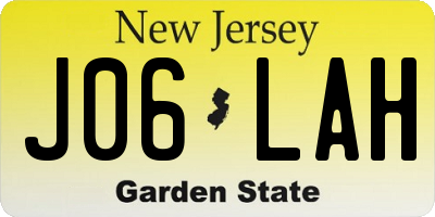 NJ license plate J06LAH