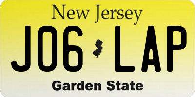 NJ license plate J06LAP
