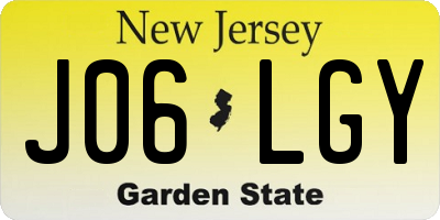NJ license plate J06LGY