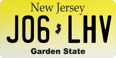 NJ license plate J06LHV