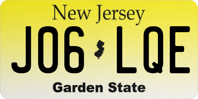 NJ license plate J06LQE