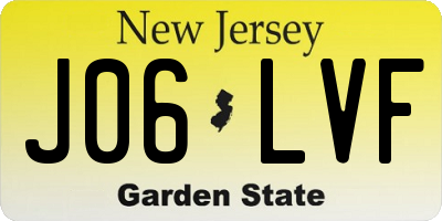 NJ license plate J06LVF