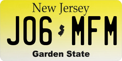 NJ license plate J06MFM