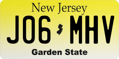 NJ license plate J06MHV