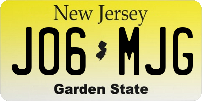 NJ license plate J06MJG