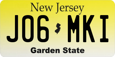 NJ license plate J06MKI