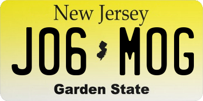 NJ license plate J06MOG