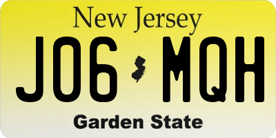 NJ license plate J06MQH