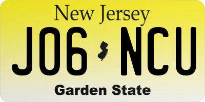 NJ license plate J06NCU