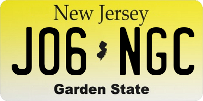NJ license plate J06NGC