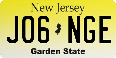 NJ license plate J06NGE