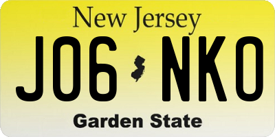 NJ license plate J06NKO