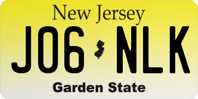 NJ license plate J06NLK