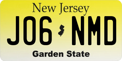 NJ license plate J06NMD