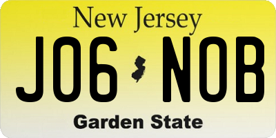NJ license plate J06NOB