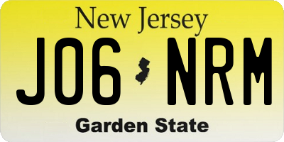 NJ license plate J06NRM