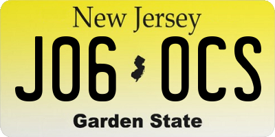NJ license plate J06OCS