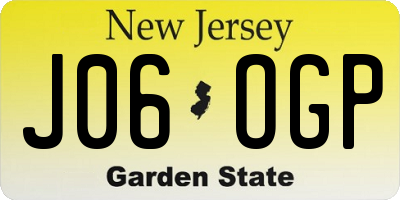 NJ license plate J06OGP