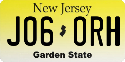 NJ license plate J06ORH