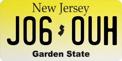 NJ license plate J06OUH