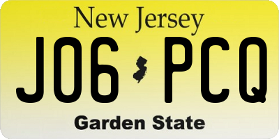 NJ license plate J06PCQ