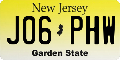 NJ license plate J06PHW