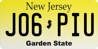 NJ license plate J06PIU