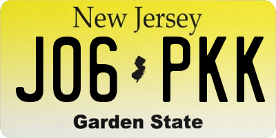 NJ license plate J06PKK