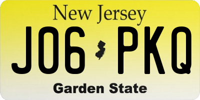 NJ license plate J06PKQ