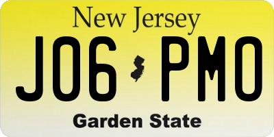 NJ license plate J06PMO