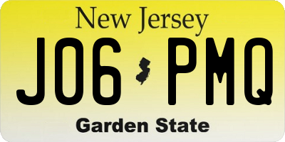 NJ license plate J06PMQ