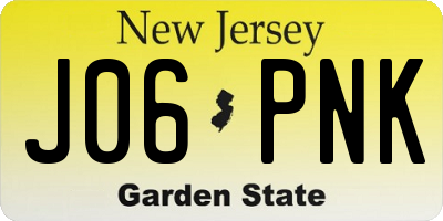 NJ license plate J06PNK
